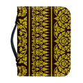 Traditional Thai Flower Pattern Print Leather Bible Cover