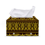 Traditional Thai Flower Pattern Print Leather Tissue Box Cover