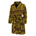 Traditional Thai Flower Pattern Print Men's Bathrobe