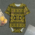 Traditional Thai Flower Pattern Print Men's Bodysuit