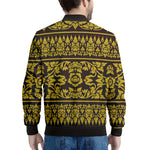 Traditional Thai Flower Pattern Print Men's Bomber Jacket