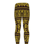 Traditional Thai Flower Pattern Print Men's leggings