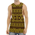 Traditional Thai Flower Pattern Print Men's Muscle Tank Top