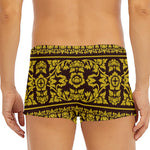 Traditional Thai Flower Pattern Print Men's Short Boxer Briefs