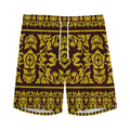 Traditional Thai Flower Pattern Print Men's Athletic Shorts