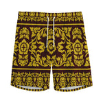 Traditional Thai Flower Pattern Print Men's Sports Shorts