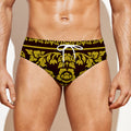 Traditional Thai Flower Pattern Print Men's Swim Briefs