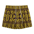 Traditional Thai Flower Pattern Print Mesh Shorts