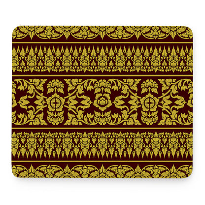 Traditional Thai Flower Pattern Print Mouse Pad