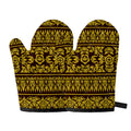Traditional Thai Flower Pattern Print Oven Mitts