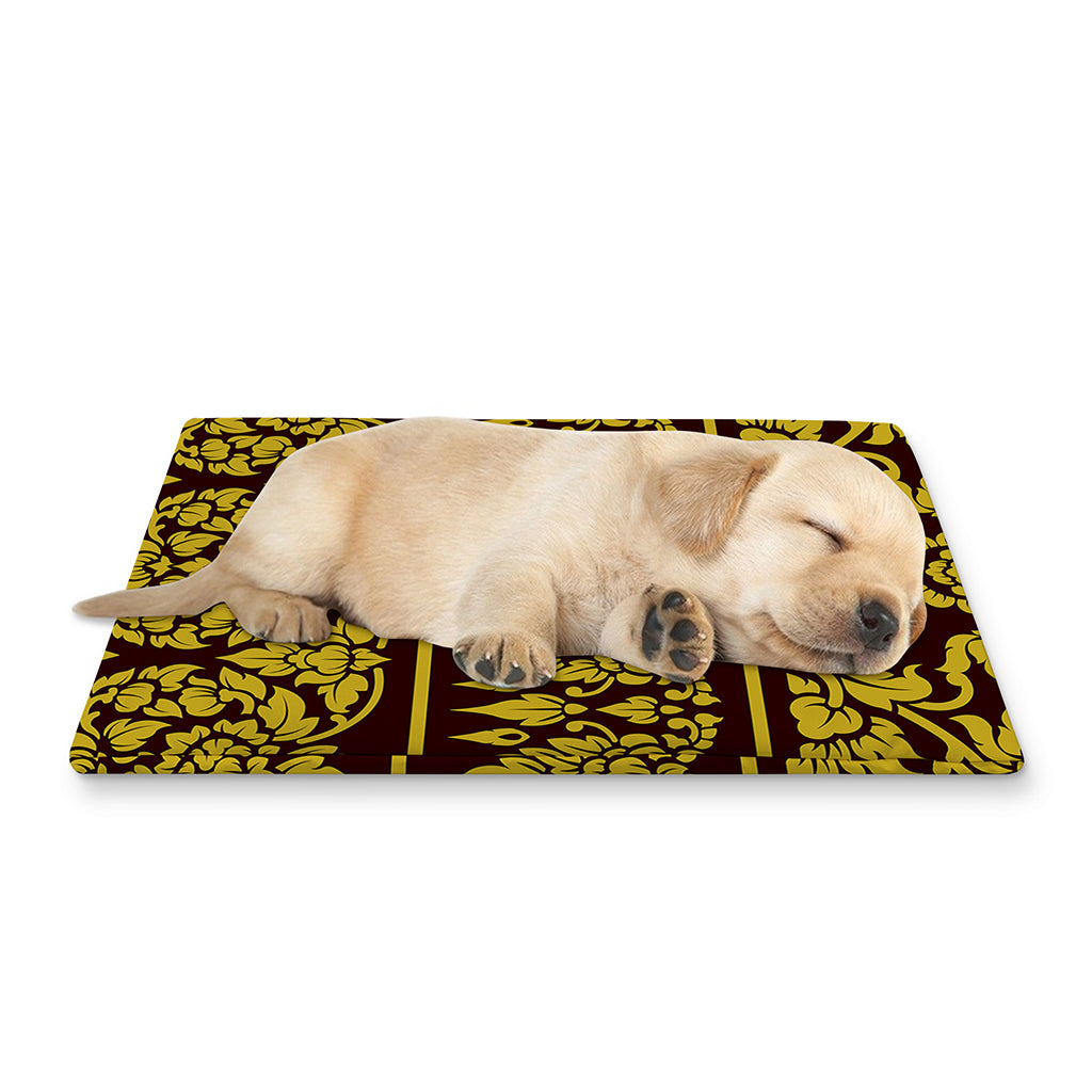 Traditional Thai Flower Pattern Print Pet Cooling Mat Cover
