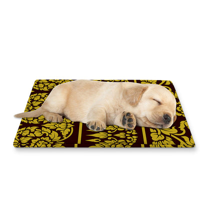 Traditional Thai Flower Pattern Print Pet Cooling Mat Cover