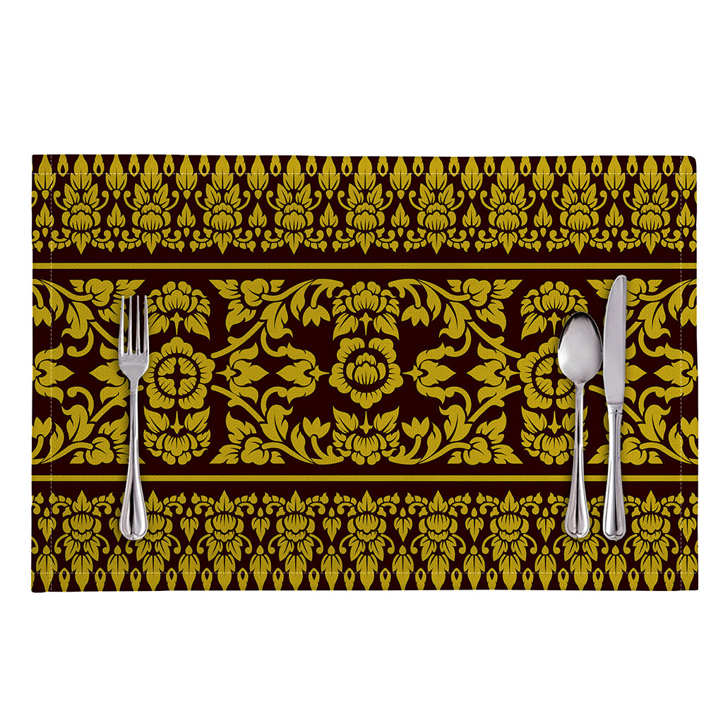 Traditional Thai Flower Pattern Print Placemat
