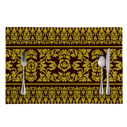 Traditional Thai Flower Pattern Print Placemat