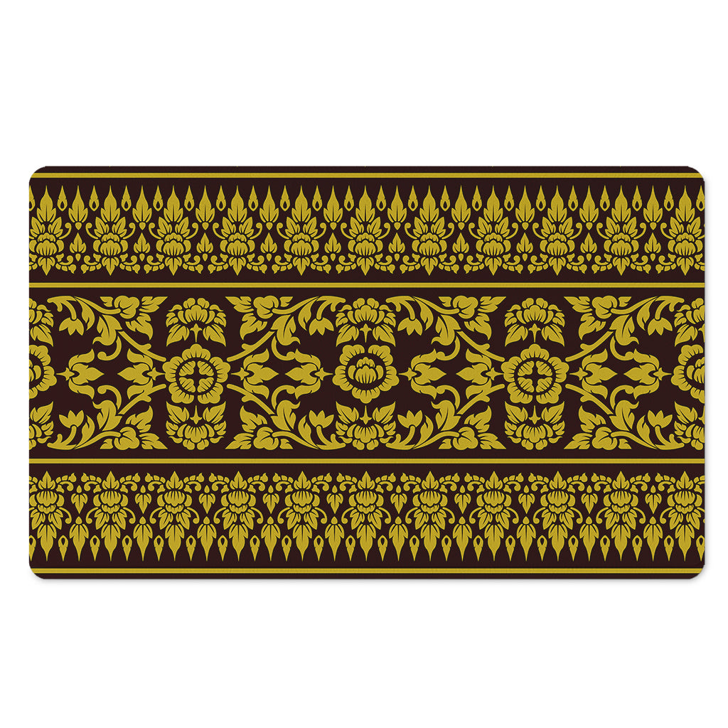 Traditional Thai Flower Pattern Print Polyester Doormat
