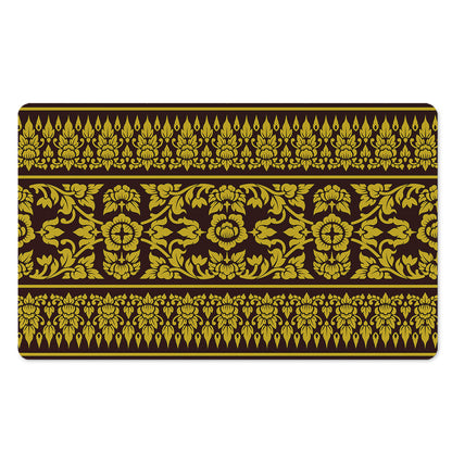 Traditional Thai Flower Pattern Print Polyester Doormat