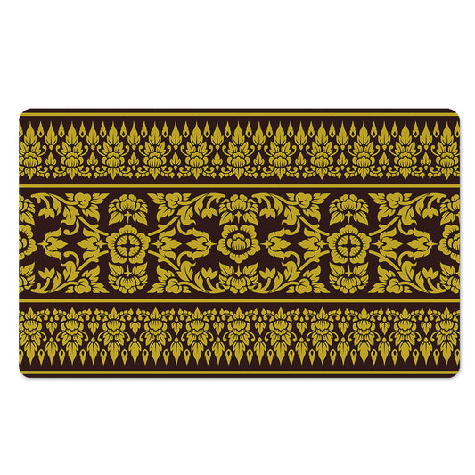 Traditional Thai Flower Pattern Print Polyester Doormat