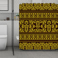 Traditional Thai Flower Pattern Print Polyester Shower Curtain
