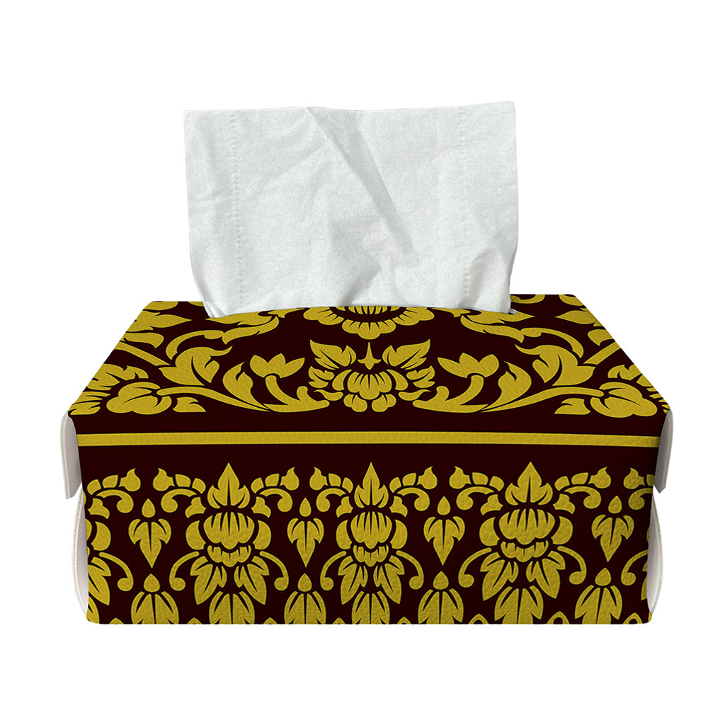 Traditional Thai Flower Pattern Print Rectangle Tissue Box Cover