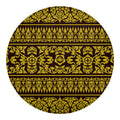 Traditional Thai Flower Pattern Print Round Blanket
