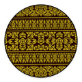Traditional Thai Flower Pattern Print Round Floor Mat