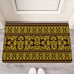 Traditional Thai Flower Pattern Print Rubber Doormat