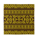 Traditional Thai Flower Pattern Print Silk Bandana