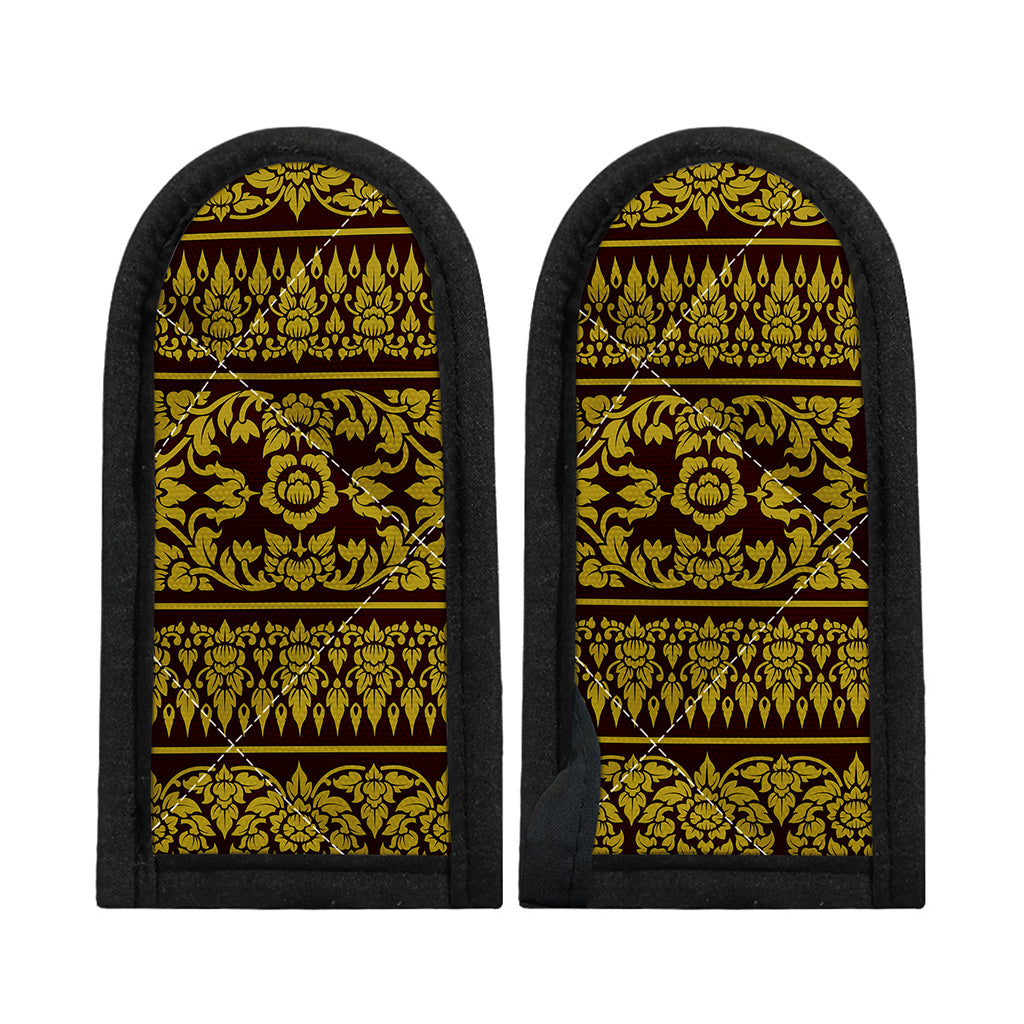 Traditional Thai Flower Pattern Print Skillet Handle Cover