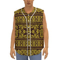 Traditional Thai Flower Pattern Print Sleeveless Baseball Jersey