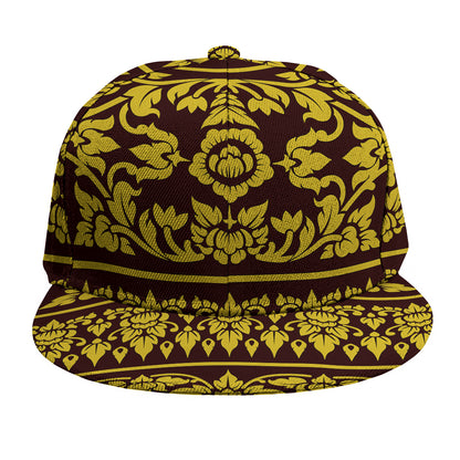 Traditional Thai Flower Pattern Print Snapback Cap