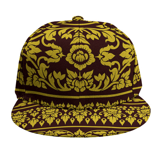 Traditional Thai Flower Pattern Print Snapback Cap