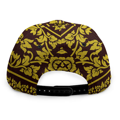 Traditional Thai Flower Pattern Print Snapback Cap