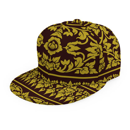 Traditional Thai Flower Pattern Print Snapback Cap
