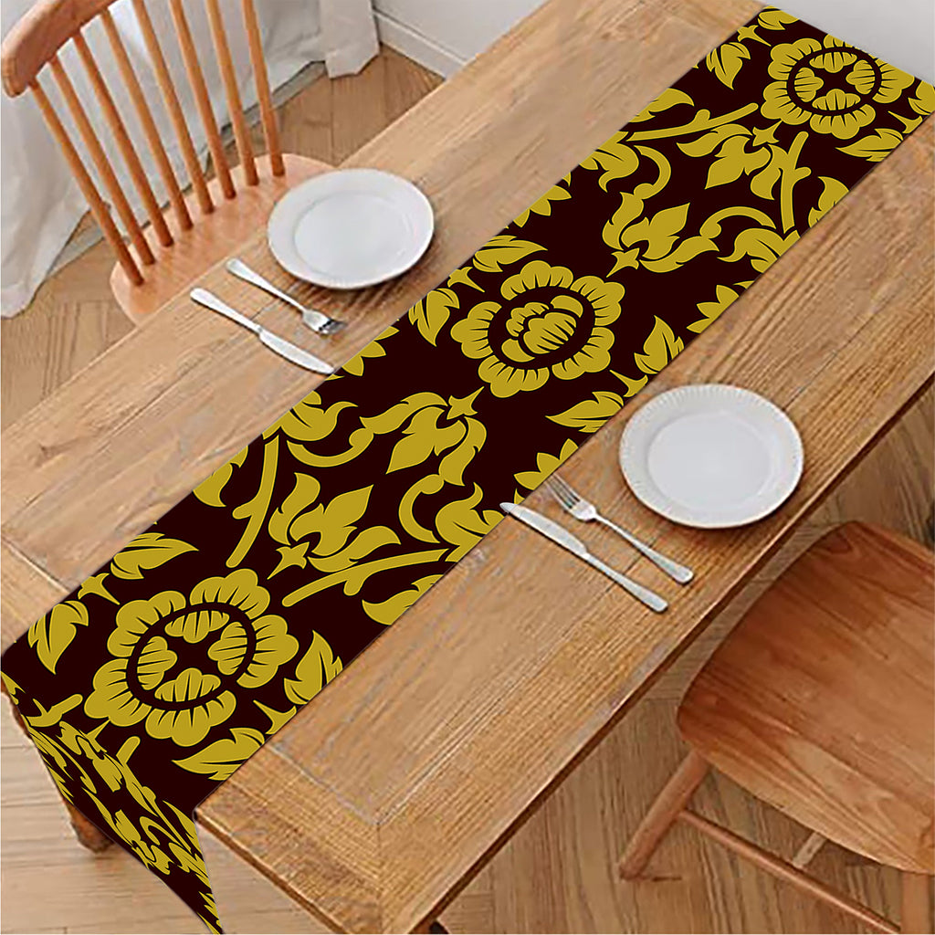 Traditional Thai Flower Pattern Print Table Runner