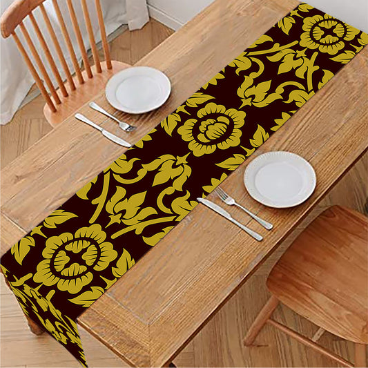 Traditional Thai Flower Pattern Print Table Runner