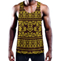 Traditional Thai Flower Pattern Print Men's Workout Tank Top