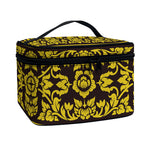 Traditional Thai Flower Pattern Print Travel Makeup Bag