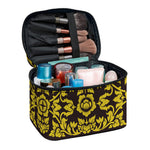 Traditional Thai Flower Pattern Print Travel Makeup Bag