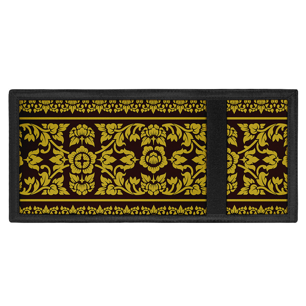 Traditional Thai Flower Pattern Print Trifold Wallet