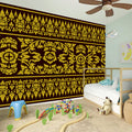 Traditional Thai Flower Pattern Print Wall Sticker