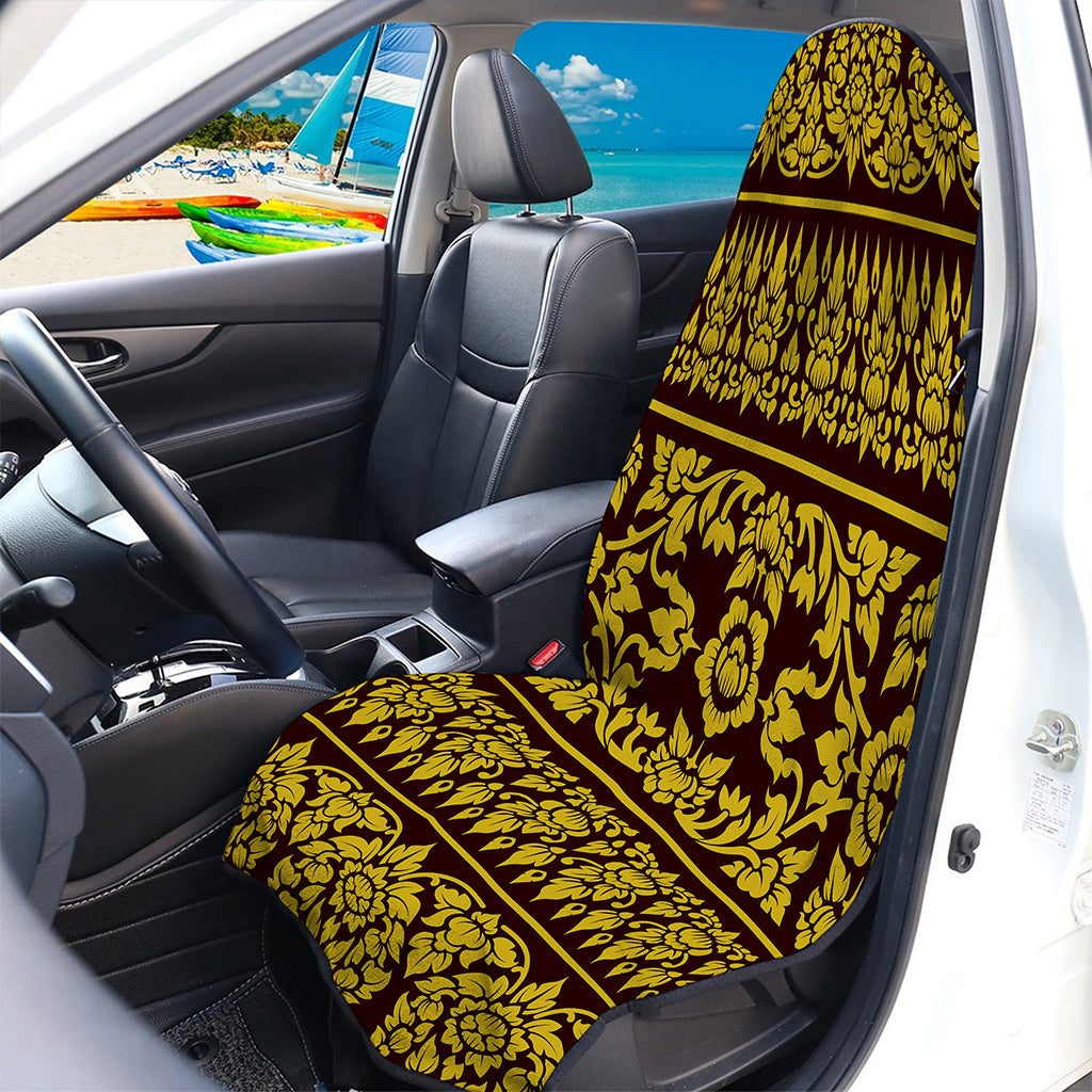Traditional Thai Flower Pattern Print Waterproof Car Seat Cover