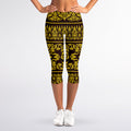 Traditional Thai Flower Pattern Print Women's Capri Leggings