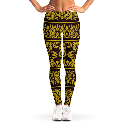 Traditional Thai Flower Pattern Print Women's Leggings