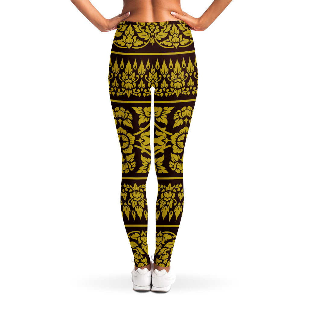 Traditional Thai Flower Pattern Print Women's Leggings