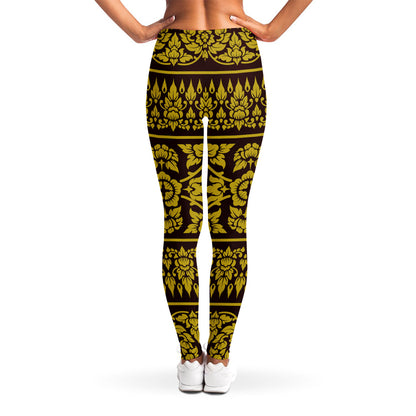 Traditional Thai Flower Pattern Print Women's Leggings