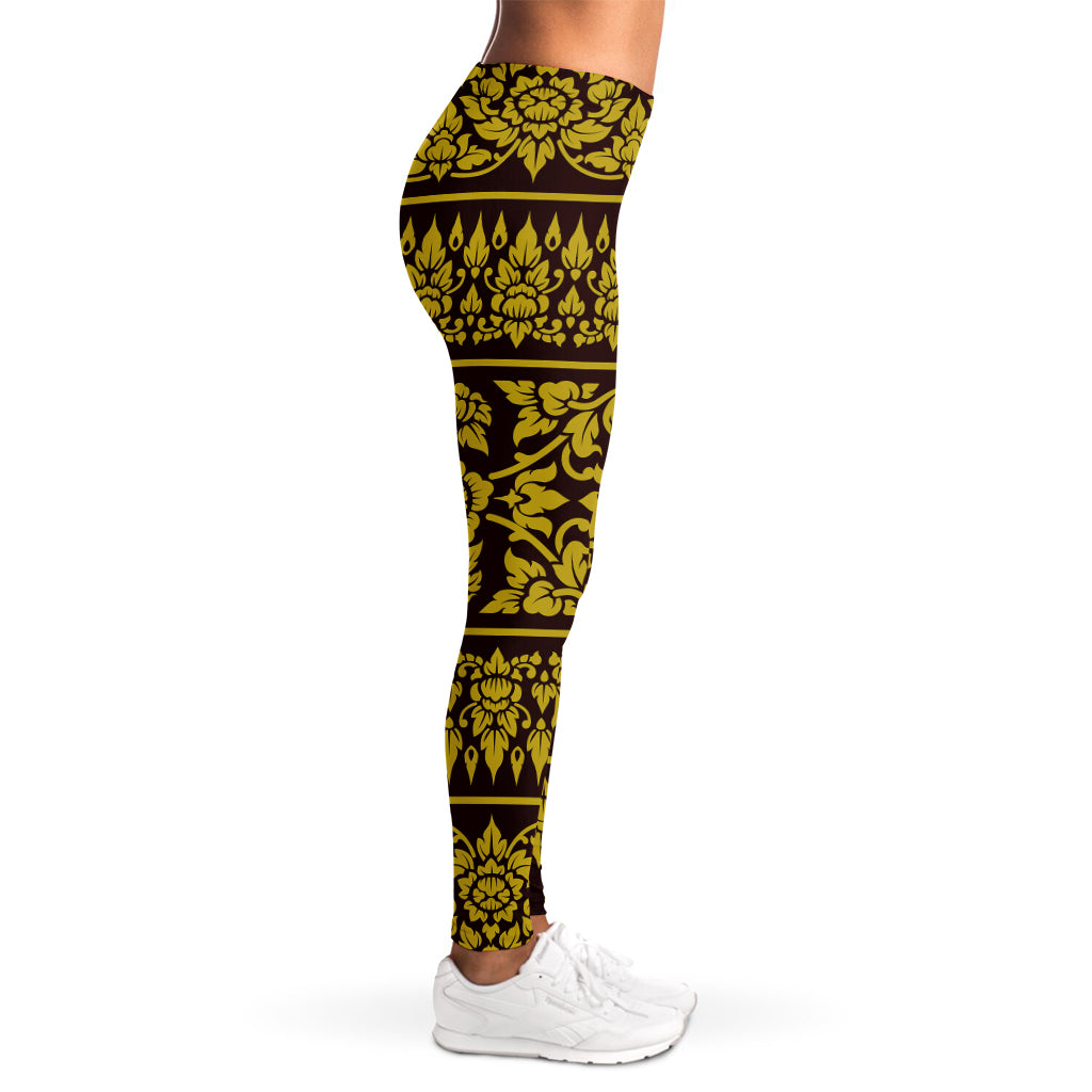Traditional Thai Flower Pattern Print Women's Leggings