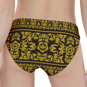 Traditional Thai Flower Pattern Print Women's Panties