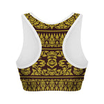 Traditional Thai Flower Pattern Print Women's Sports Bra