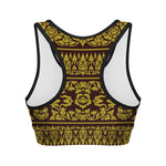 Traditional Thai Flower Pattern Print Women's Sports Bra