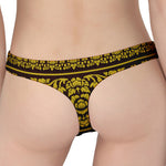 Traditional Thai Flower Pattern Print Women's Thong